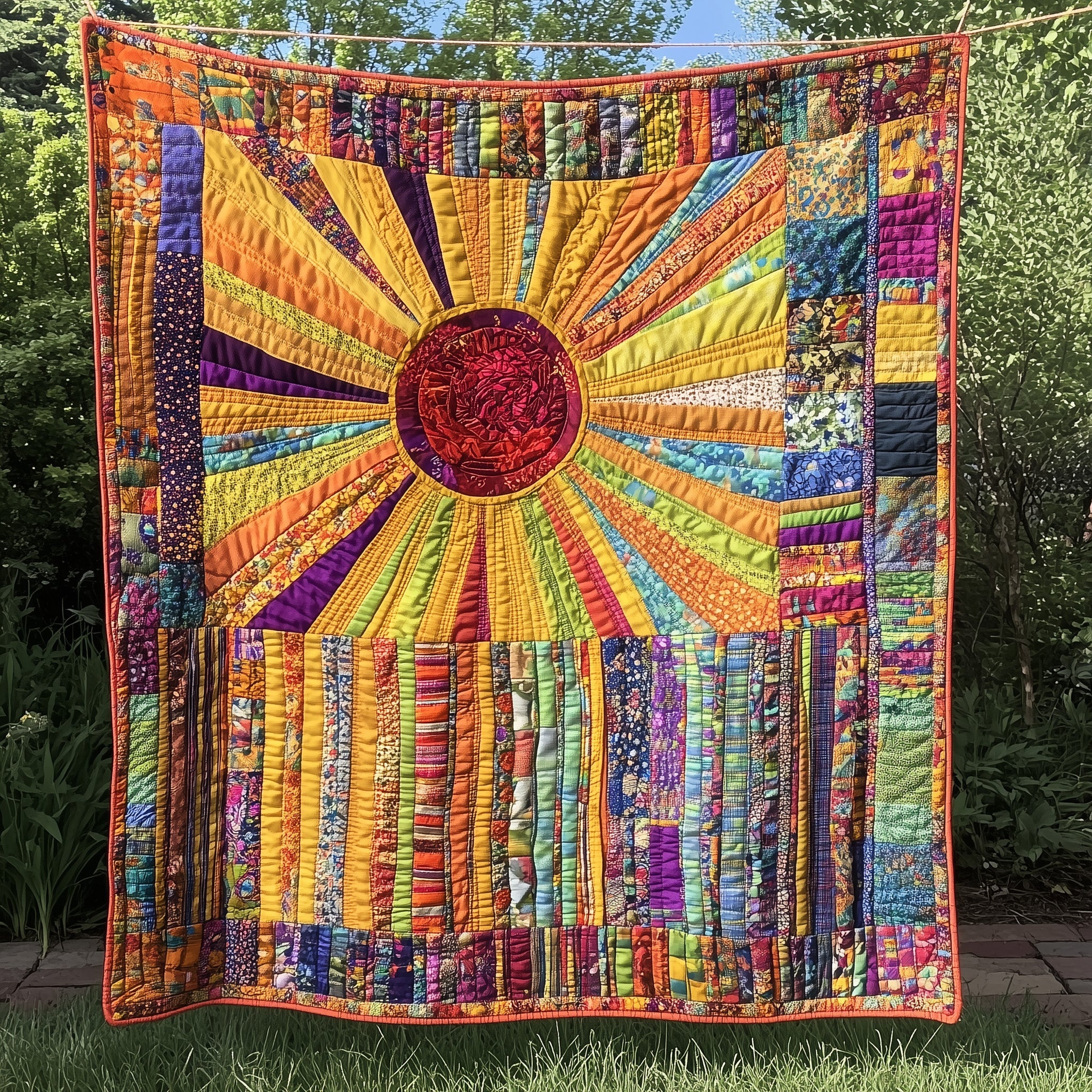 Eternal Sunshine Quilted Blanket Couch Throw BlanketHippie Birthday Gifts