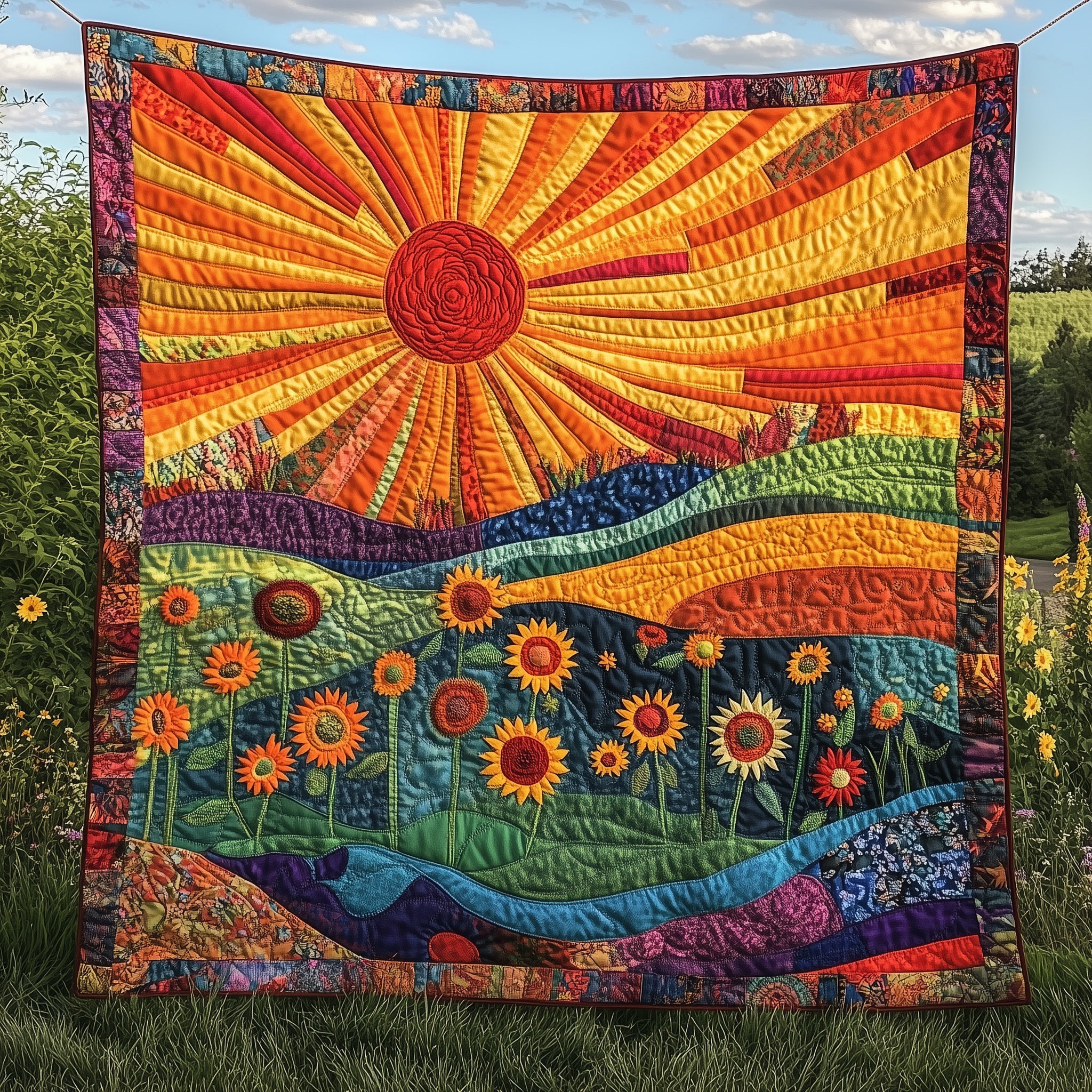 Eternal Sunshine Quilted Blanket Couch Throw BlanketUnique Gifts For Hippies