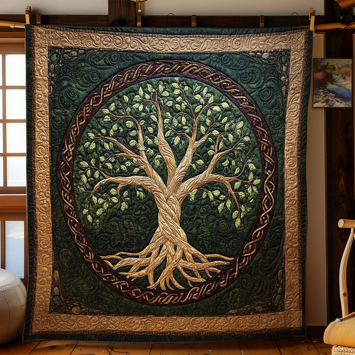 Eternal Tree Of Life Quilt Trendy Quilt Blanket for Modern Home Interiors