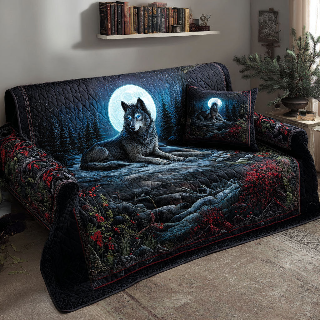 Eternal Wolf Quilted Sofa Cover Sofa Cushion Covers Meaningful Gifts For Grandpa 