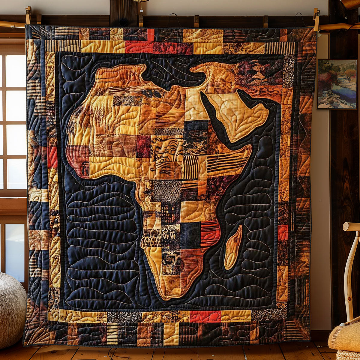 Ethereal African Patchwork Quilt Unique Quilt Blanket Gift for Special Occasions