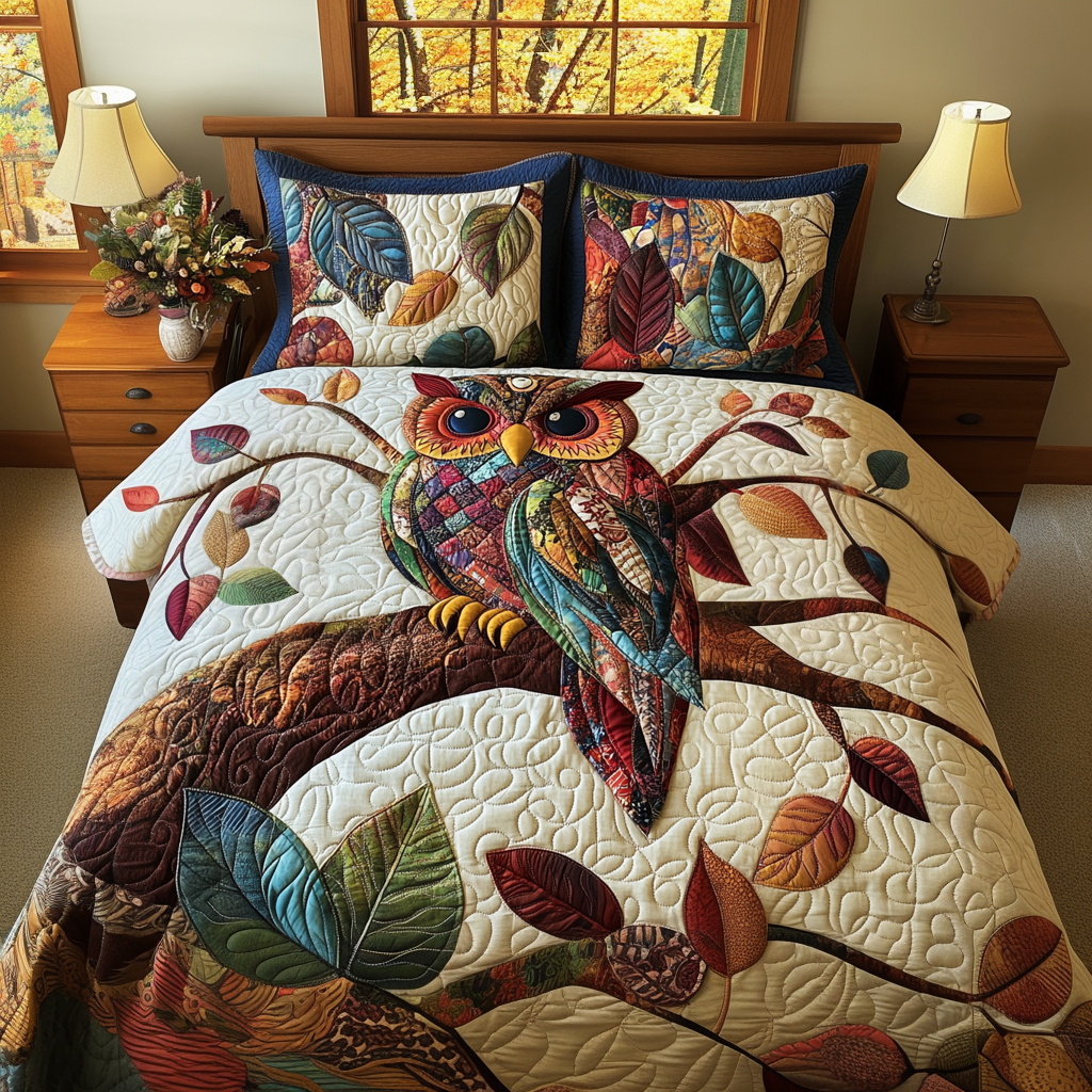 Ethereal Eyes Quilted Bedding Set Queen Size Quilt Night Themed Gift For Husband