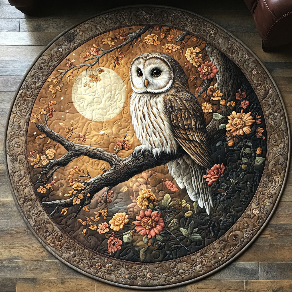 Ethereal Eyes Quilted Round Mat Unique Front Door Decor Unique Gifts For Farmers