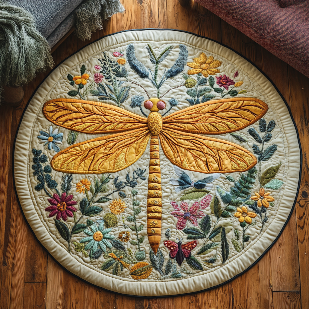 Ethereal Flutter Quilted Round Mat Entry Way Ideas Presents For Farmers