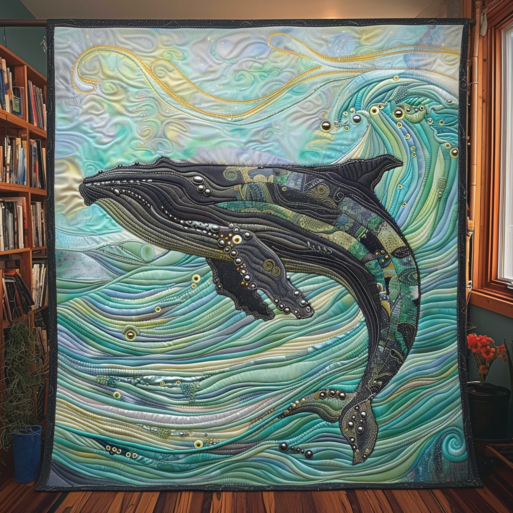 Ethereal Humpback Whale Quilted Blanket Bedroom Decor Christmas Whale Lovers Gifts For Him