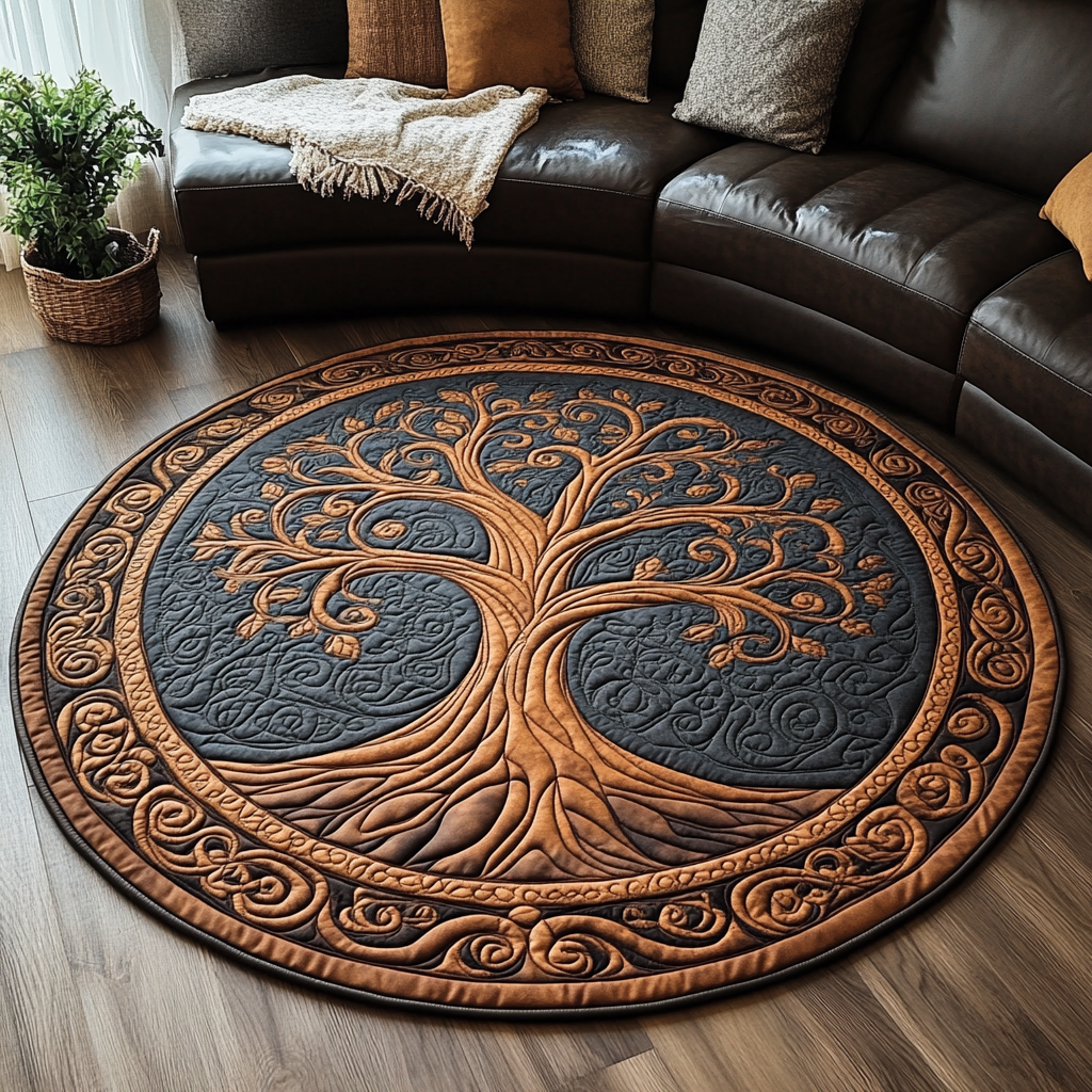 Ethereal Oak Quilted Round Mat Entryway Decor Best Christmas Presents For Mom