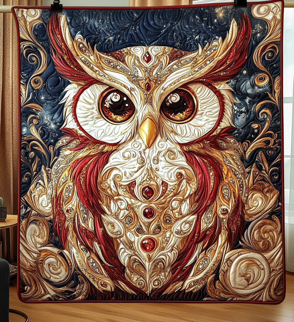 Ethereal Owl Quilted Blanket Gift For Owl Lover