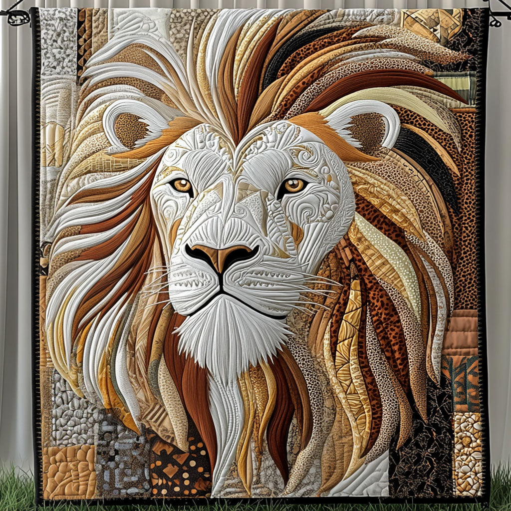 Ethereal Roar Quilted Blanket Best Throw Blanket Lion Gifts For Him Her