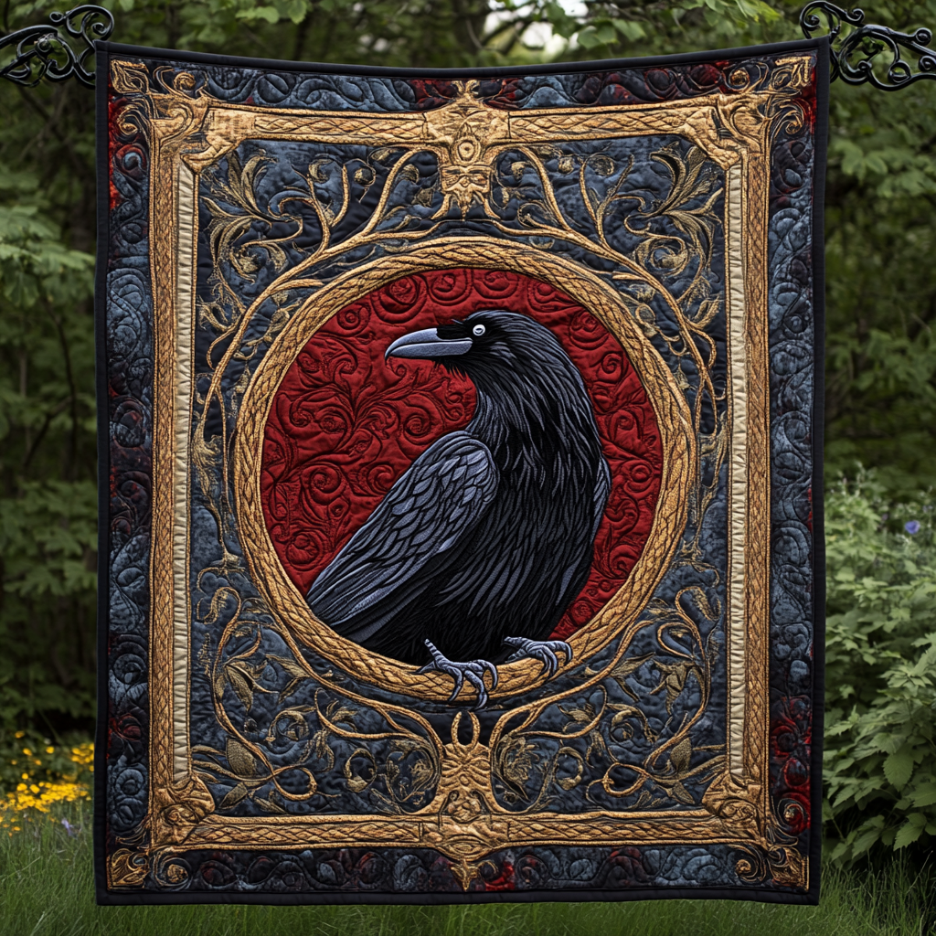 Ethereal Wing Quilted Blanket Gift Ideas For Raven Bird Lovers