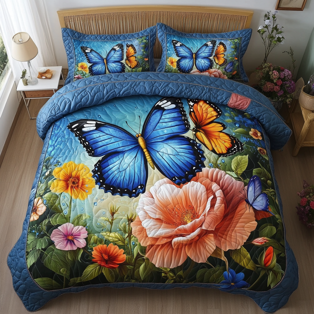 Ethereal Wings Quilted Bedding Set Bed Decorations Butterfly Themed Birthday Gifts