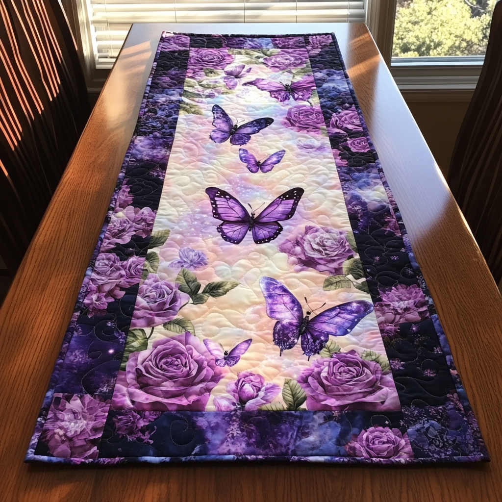 Ethereal Wings Quilted Table Runner Dining Table Decor Ideas Butterfly Gifts For Friends