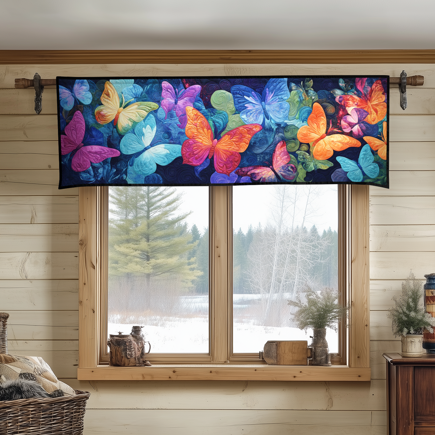 Ethereal Wings Quilted Valance Home Front Door Design Butterfly Birthday Gift Ideas