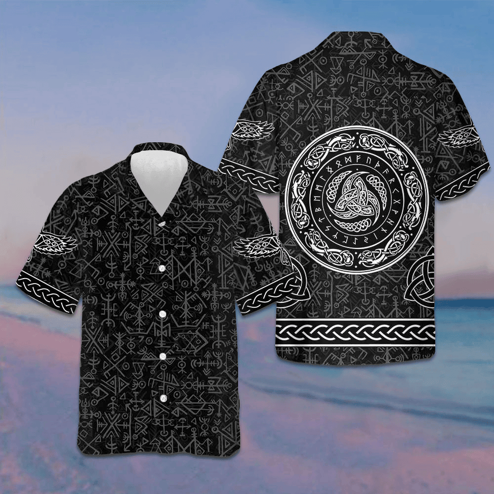 Ethnic Norse Seamless Pattern Hawaiian Shirt Mens Hawaiian Button Up Shirts Gifts For Him