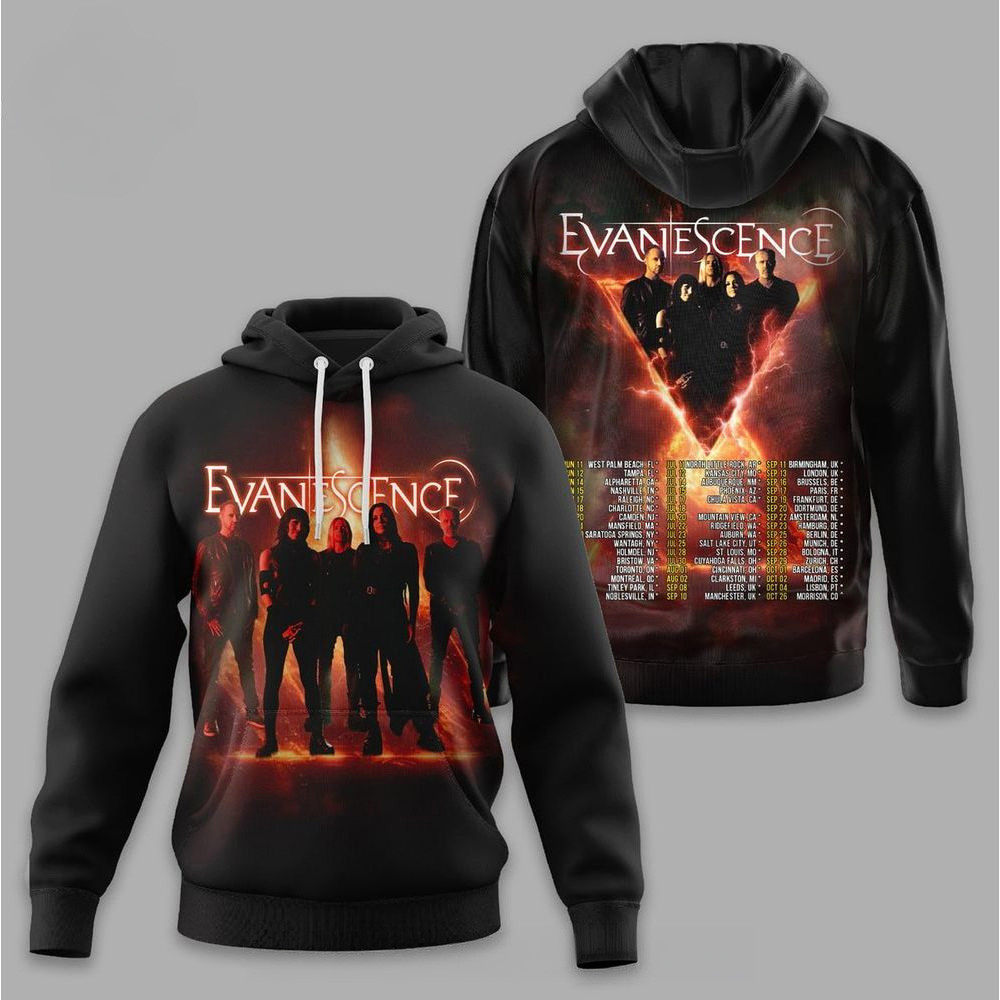 Evanescence 2026 World Tour Hoodie Evanescence Merch Birthday Gift For Rock Band Fans