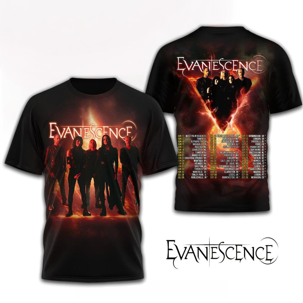 Evanescence 2026 World Tour Shirt Evanescence Merch Gift For Rock Band Fans