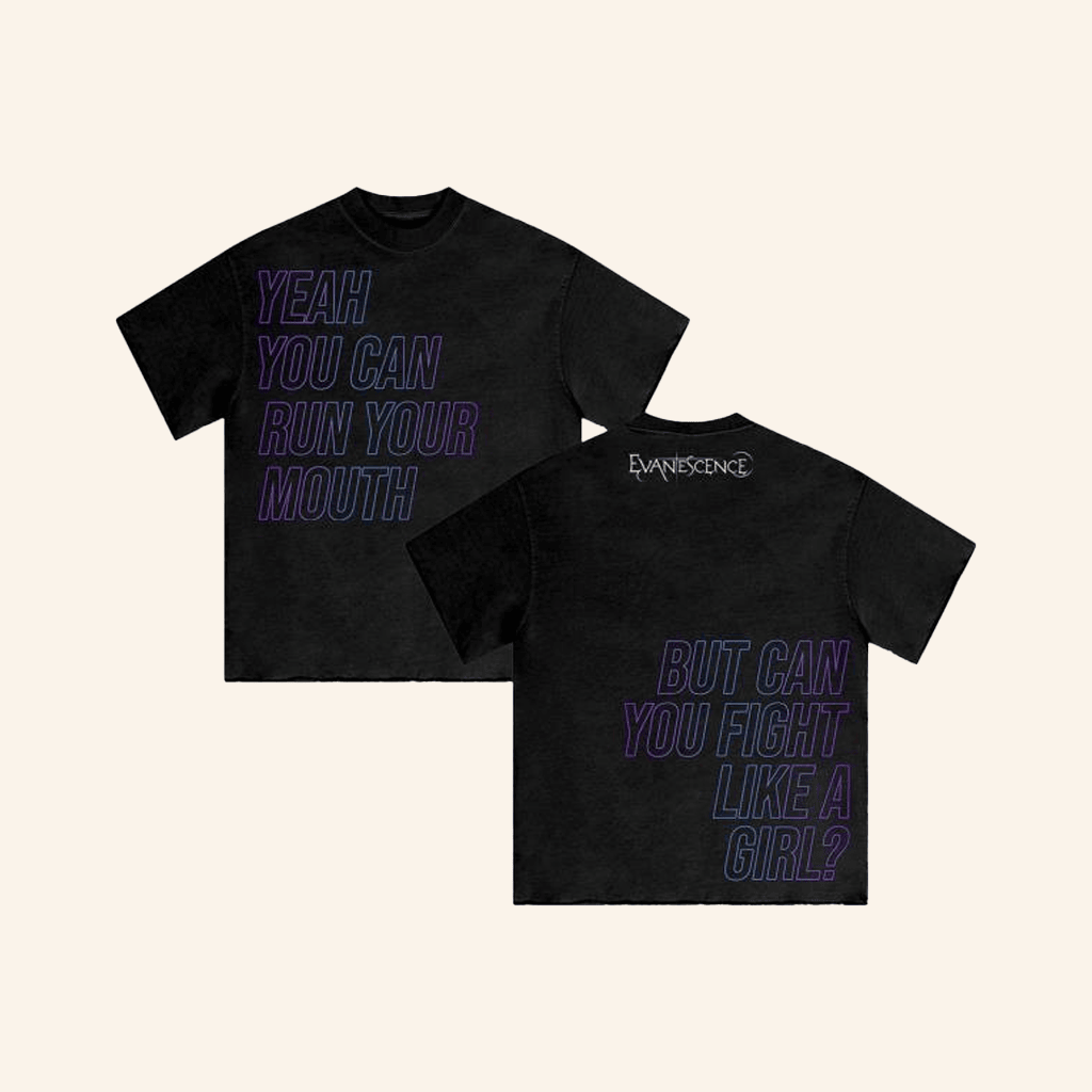 Evanescence Merch Fight Like A Girl Outline T-Shirt Gifts For Her Evanescence Merch Fight Like A Girl Outline T-Shirt Gifts For Her