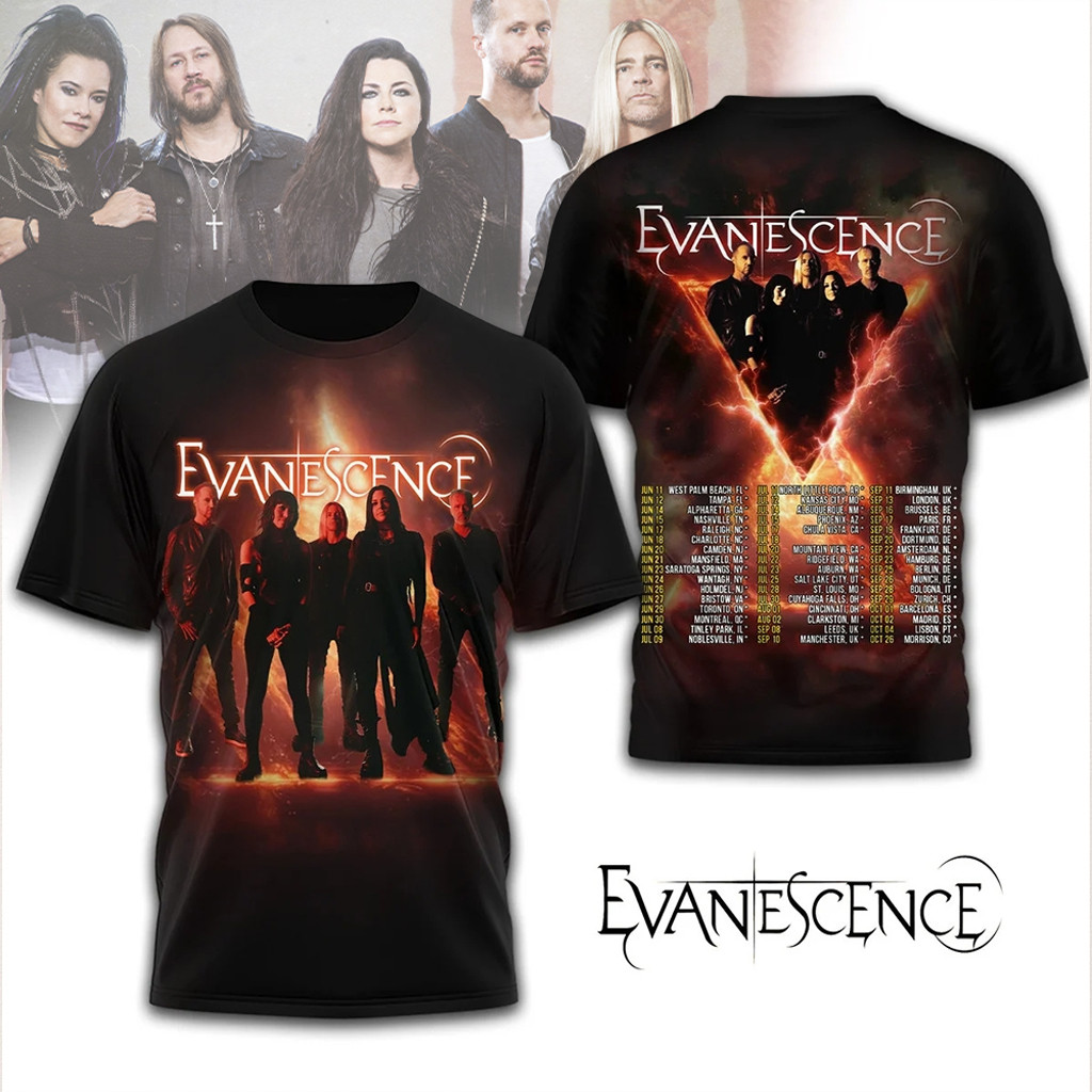 Evanescence World Tour Shirt 2026 Evanescence Merch Gifts For Rock Fans Evanescence World Tour Shirt 2026 Evanescence Merch Gifts For Rock Fans