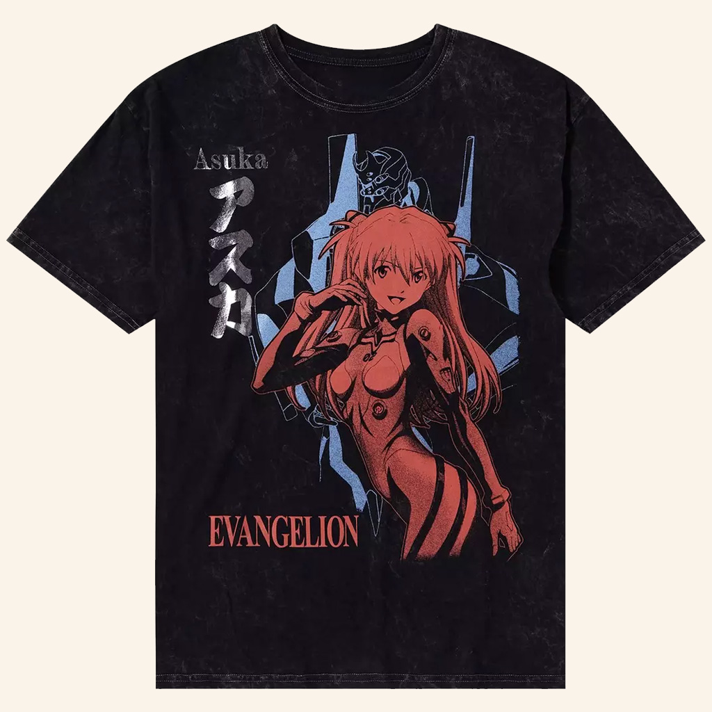 Evangelion Merch Neon Genesis Evangelion Asuka Foil T-Shirt Best Gifts For Anime Fans