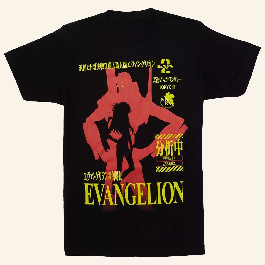 Evangelion Merch Neon Genesis Evangelion Asuka Shadow T-Shirt Anime Fan Gift Ideas