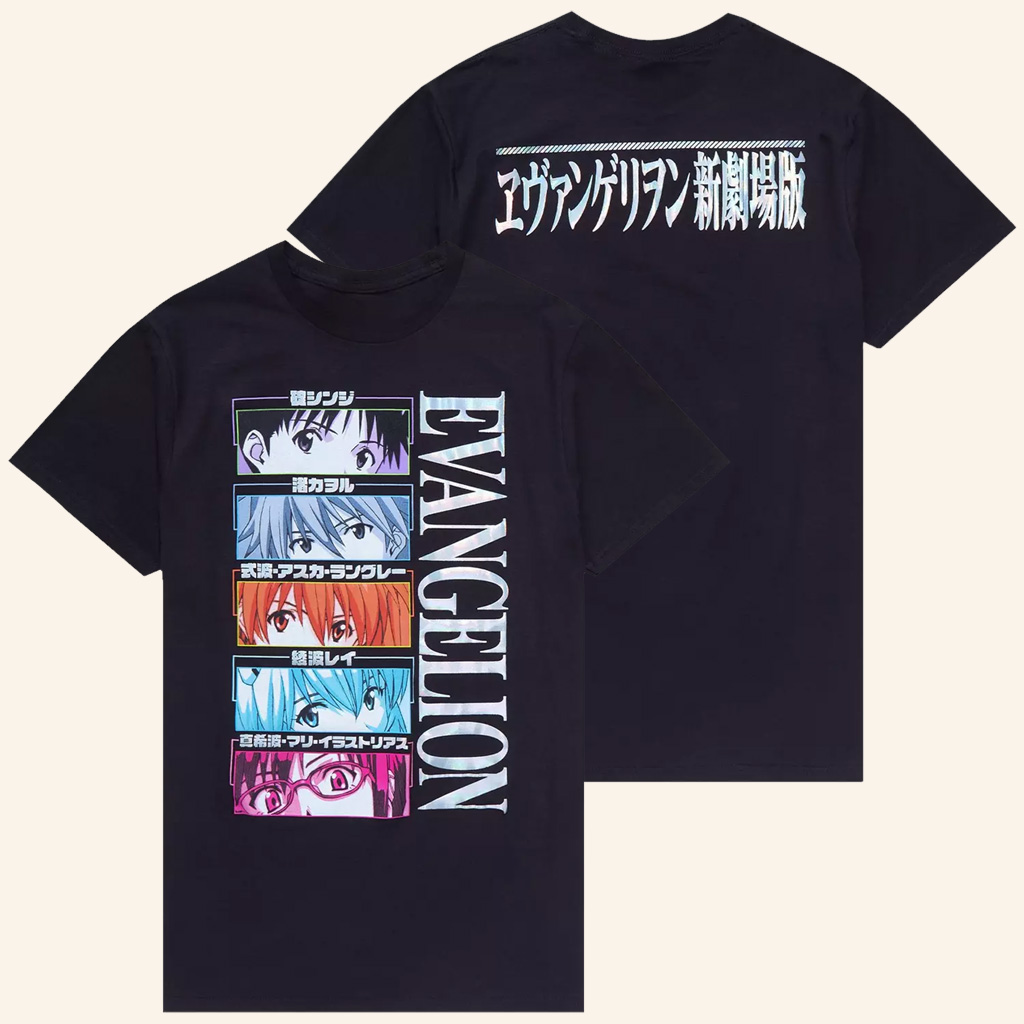 Evangelion Merch Neon Genesis Evangelion Colored Eyes T-Shirt Good Gifts For Boyfriend
