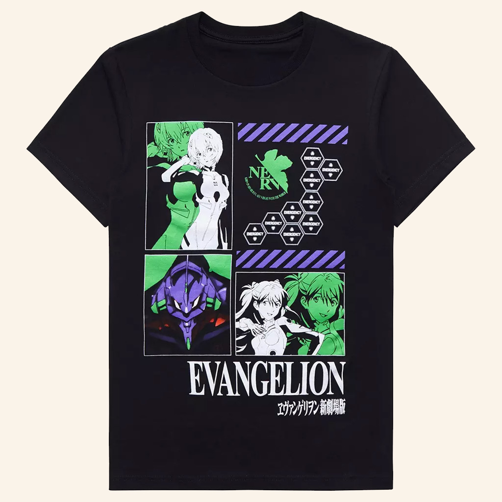 Evangelion Merch Neon Genesis Evangelion Grid  T-Shirt Great Gifts For Anime Lovers