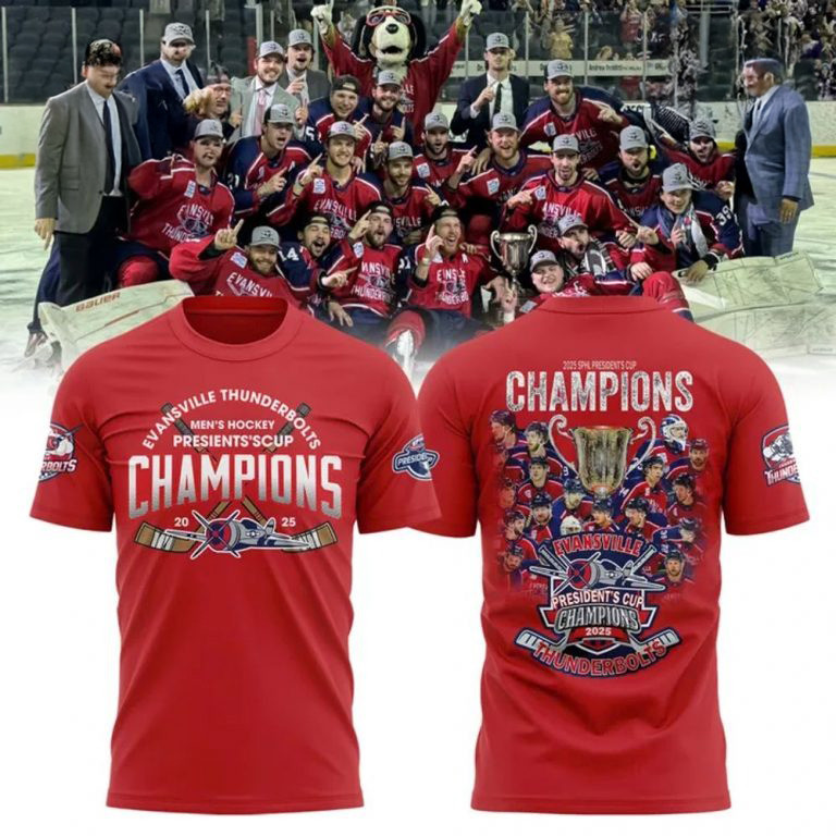 Evansville Thunderbolts Champions President's Cup 2025 Shirt Gift For Hockey Fans