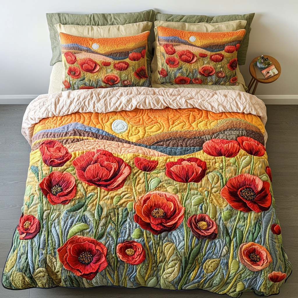 Evening Field Quilted Bedding Set Heartwarming Bedding Gift for Loved Ones