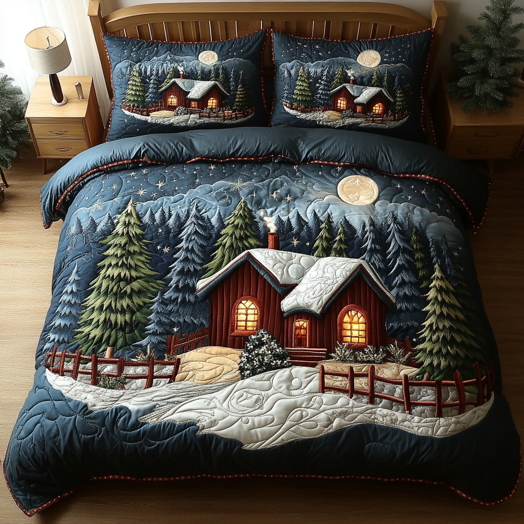Evening Lights Quilted Bedding Set Holiday Duvet Covers Good Xmas Gifts For Her