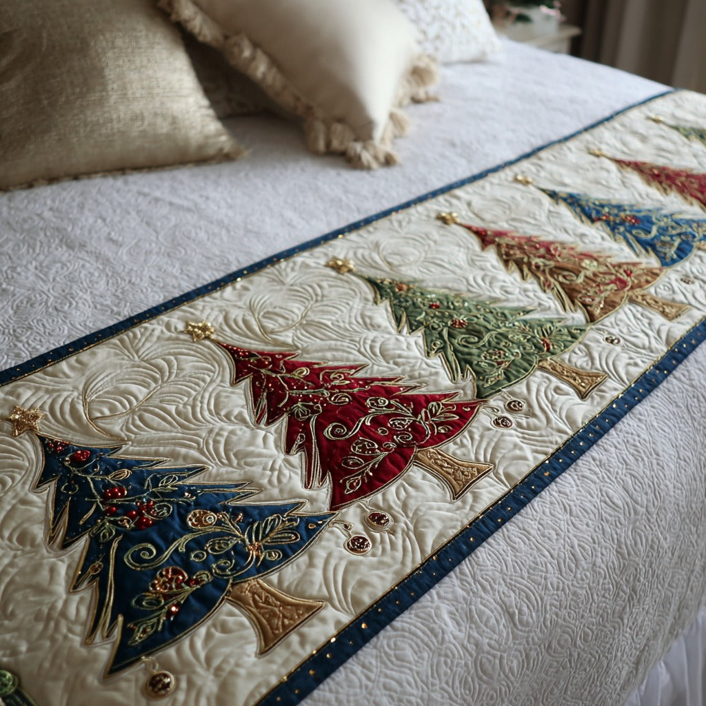 Ever Joy Quilted Bed Runner Christmas Holiday Decor Secret Santa Gift Ideas