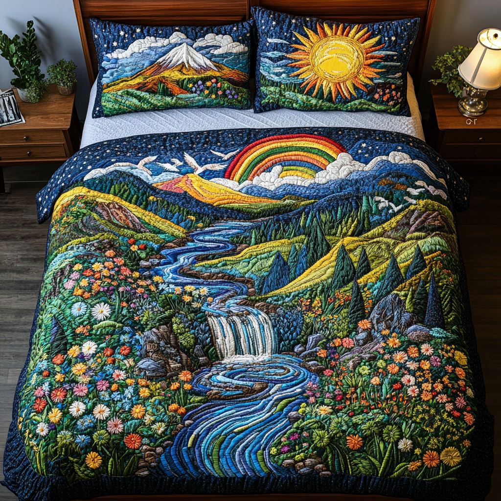 Everflowing Beauty Quilted Bedding Set Bedroom Decorations Gift For Nature Lovers