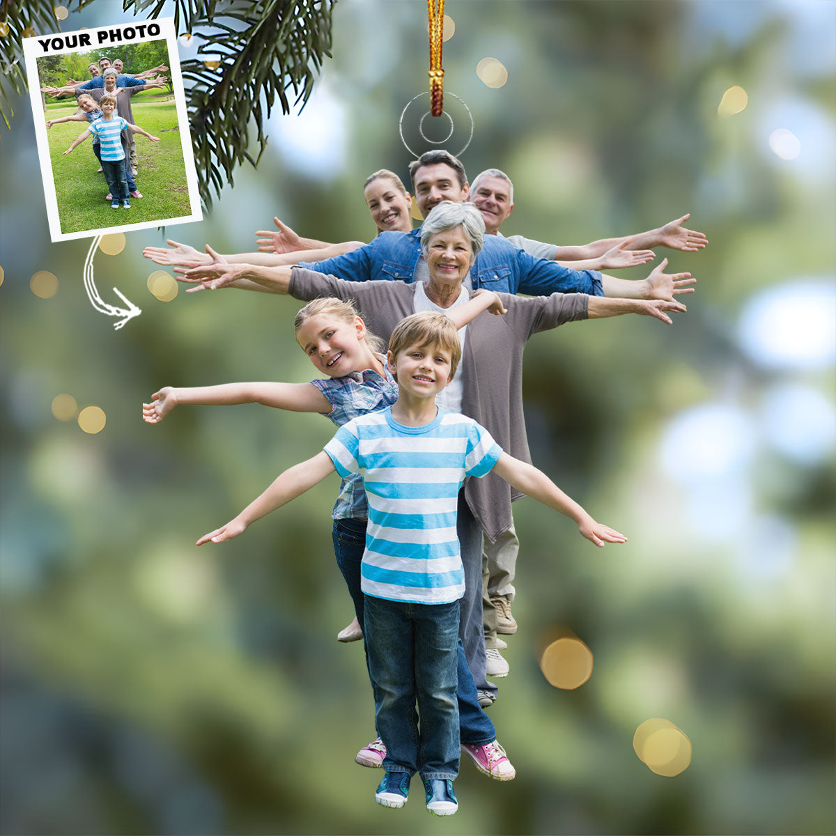 Evergreen Bond Personalized Photo Mica Ornament Christmas Gift For Family Family members