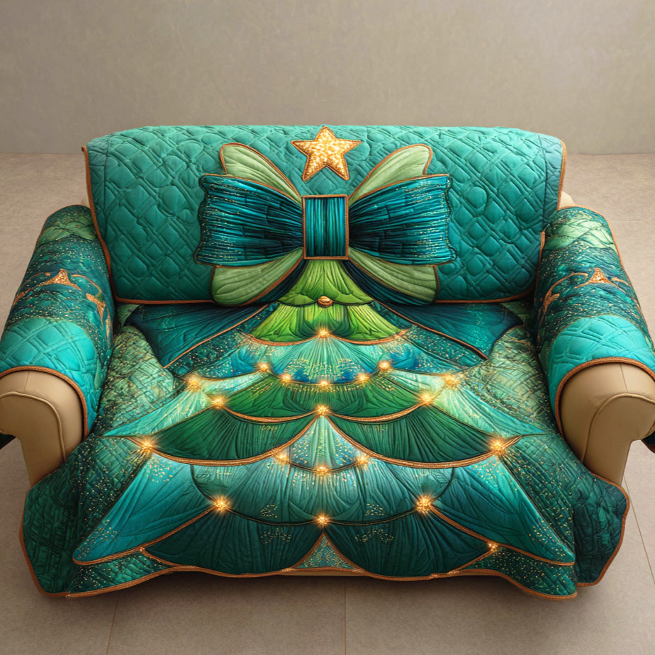 Evergreen Bow Bloom Quilted Sofa Cover Holiday Couch Covers Best Gifts For Mother In Law