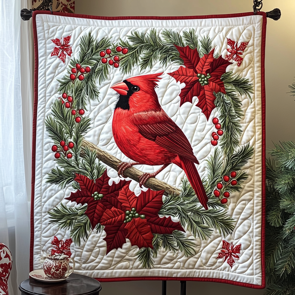 Evergreen Cardinal Quilted Blanket Cardinal Gifts For Mom