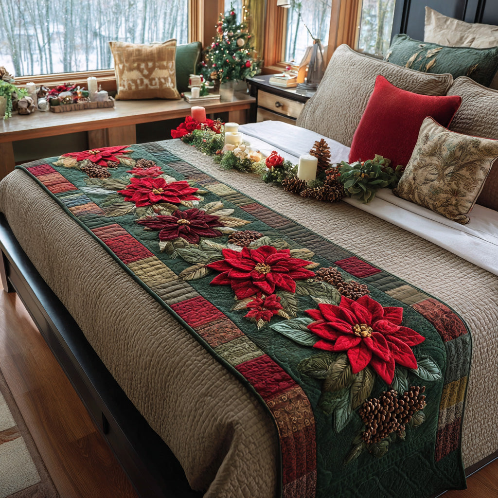 Evergreen Charm Quilted Bed Runner Christmas Bedroom Ideas Gifts For The Family Christmas