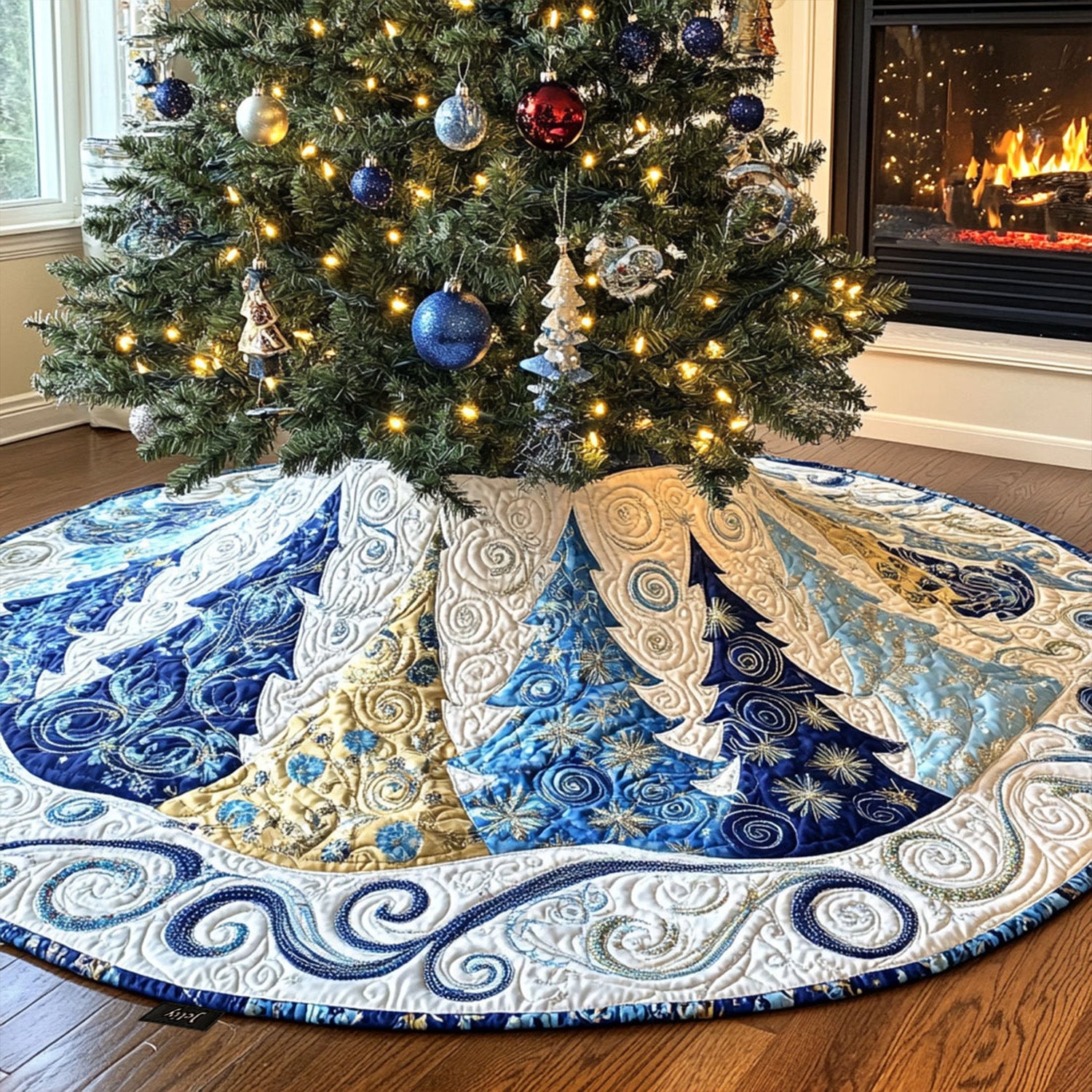 Evergreen Dreams Quilted Christmas Tree Skirt Christmas Tree Bottom Cover Christmas Gifts For Grandparents