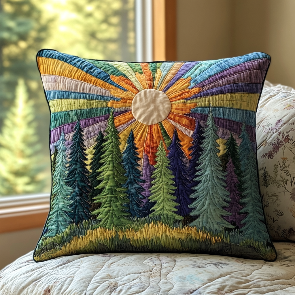 Evergreen Dreams Quilted Pillow Case Decorative Pillow Covers Christmas Gifts For Nature Lovers