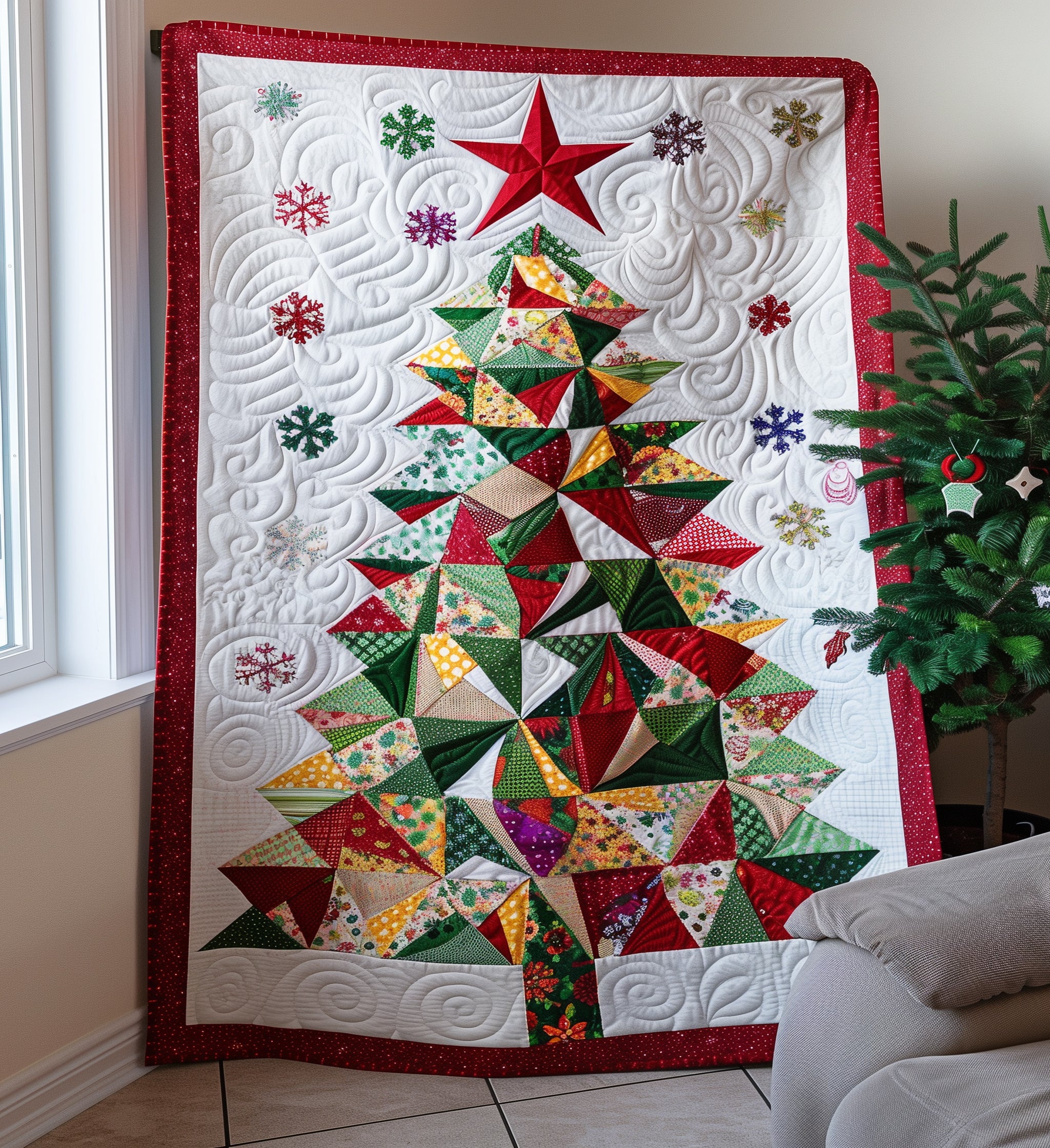 Evergreen Elegance Quilted Blanket Mother In Law Christmas Gift