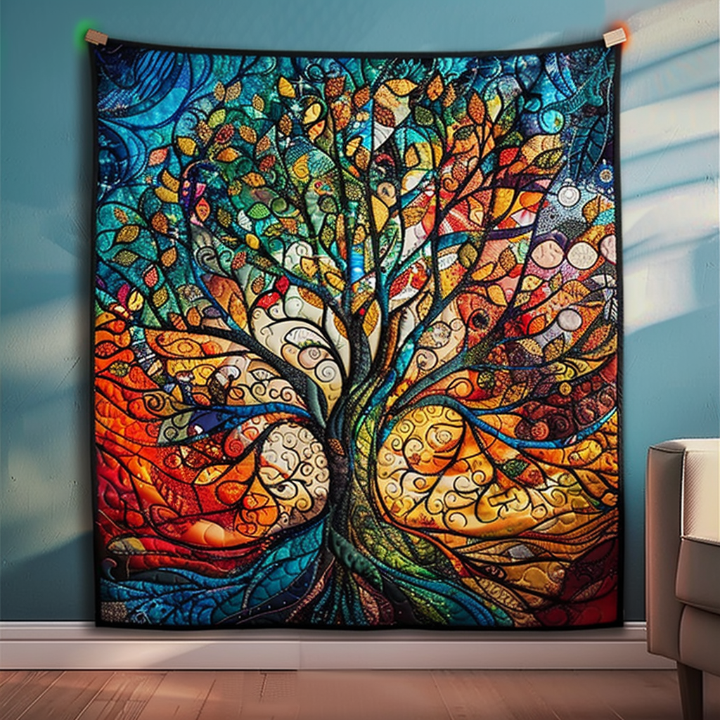 Evergreen Embrace Quilted Blanket Tree Of Life Gifts For Her