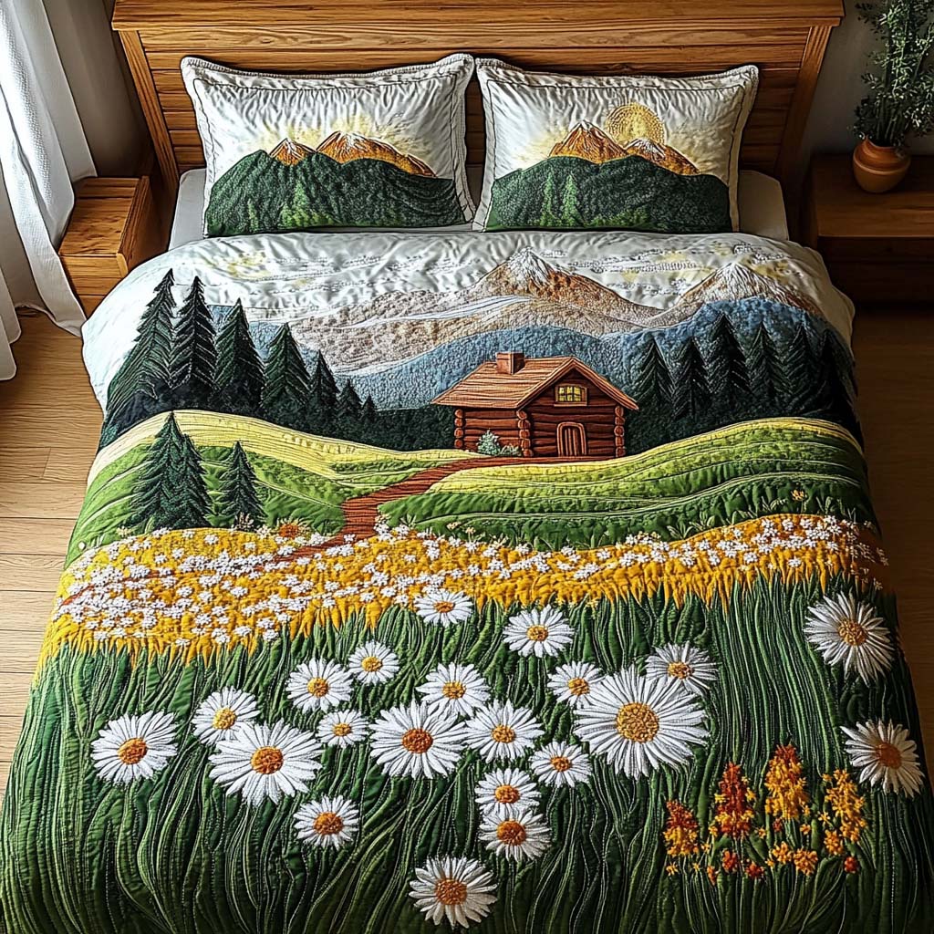 Evergreen Escape Quilted Bedding Set Bed Decor Christmas Ideas Present For Men