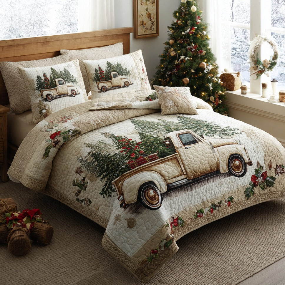 Evergreen Express Quilted Bedding Set Holiday Duvet Cover Set 2025 Christmas Gifts