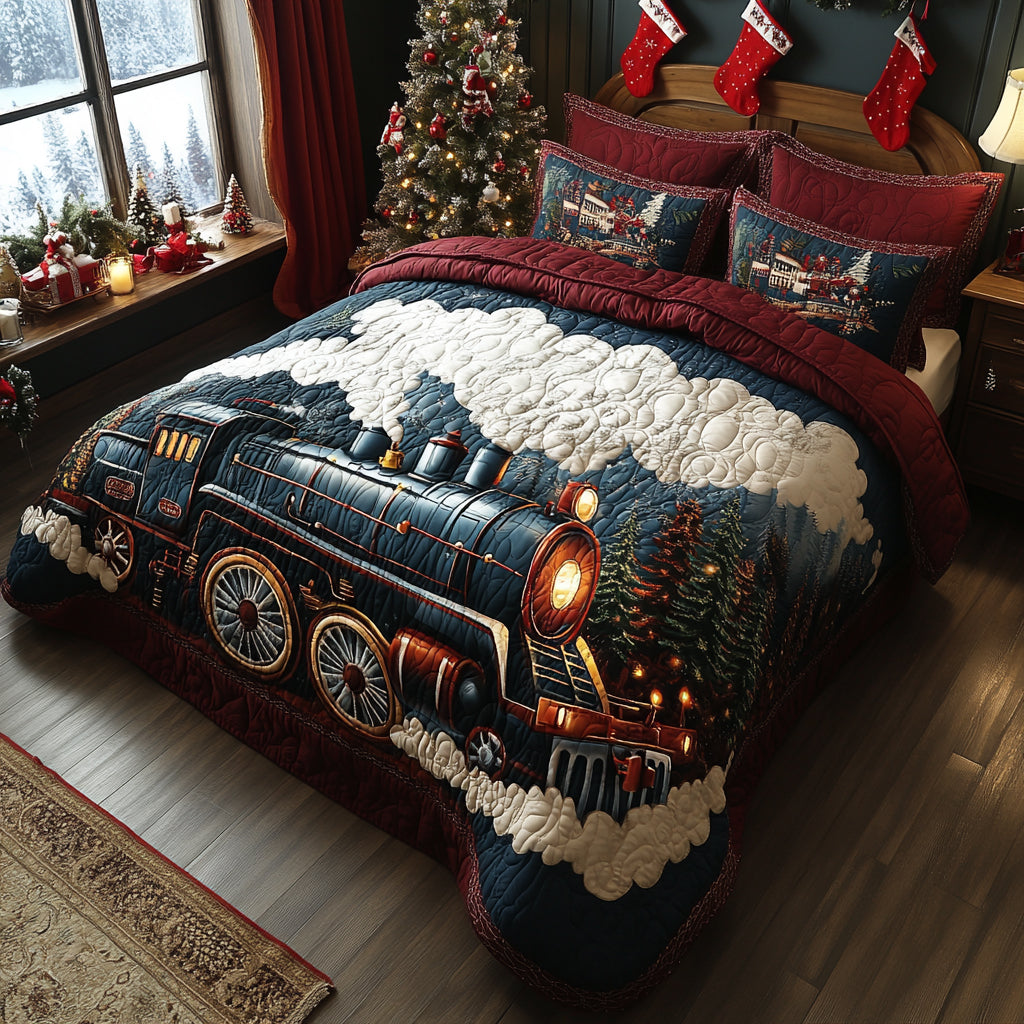 Evergreen Express Quilted Bedding Set Xmas Duvet Sets Christmas Gift For Mom