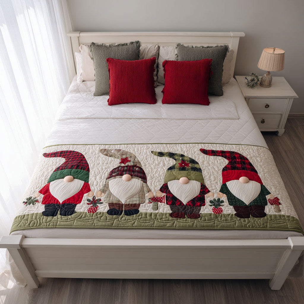 Evergreen Glow Quilted Bed Runner Xmas Room Decorations Family Xmas Ideas
