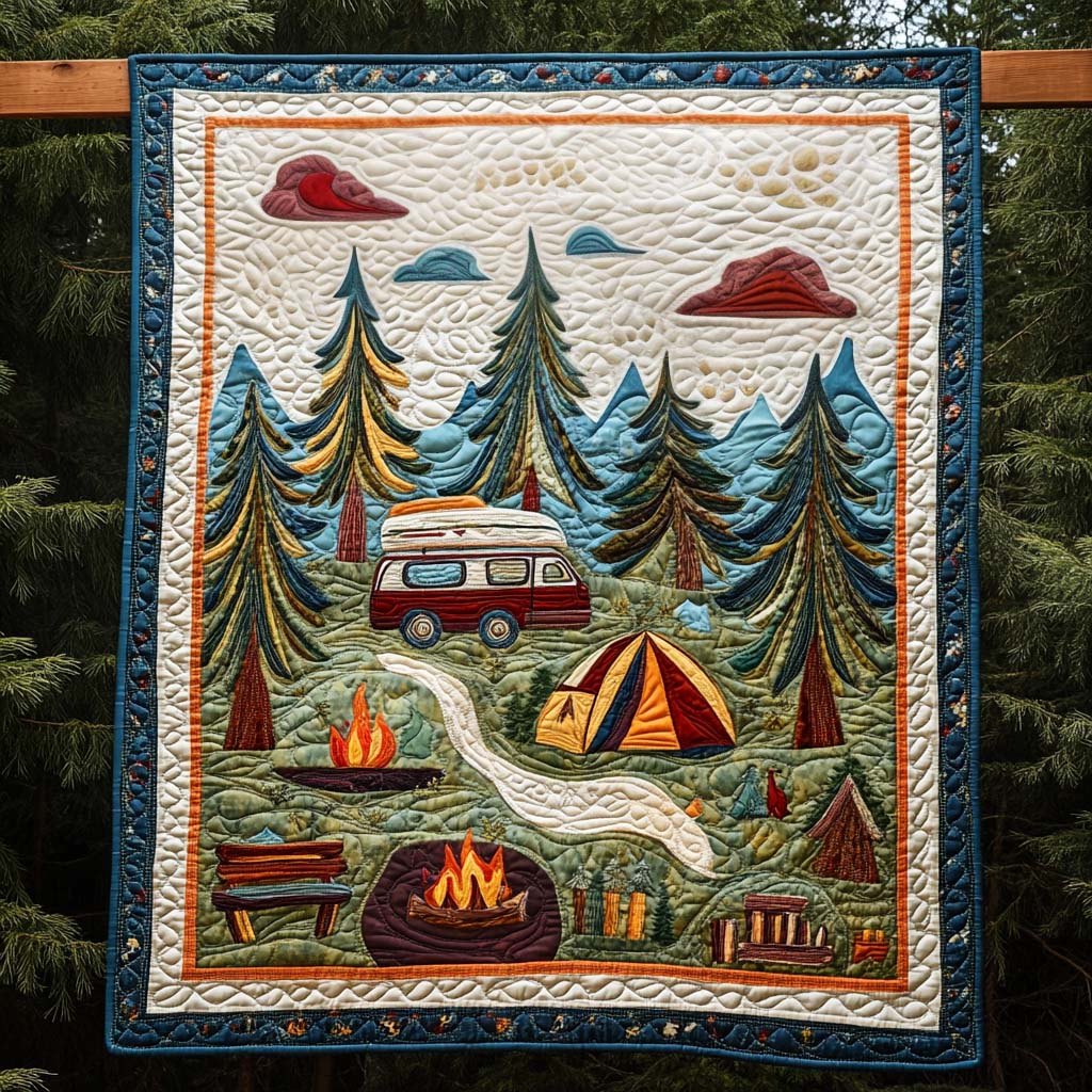 Evergreen Haven Quilted Blanket Best Camping Gifts