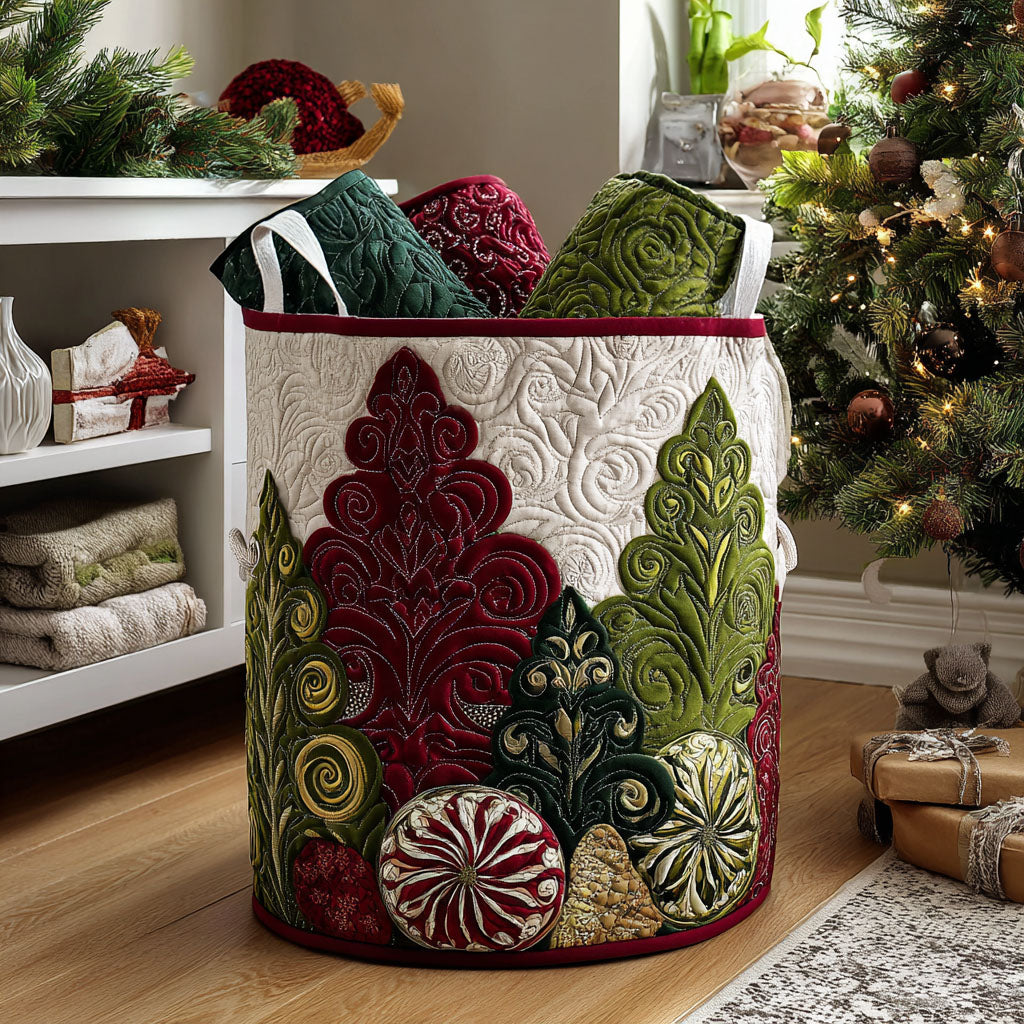 Evergreen Magic Quilted Laundry Basket Anniversary Merch Gift