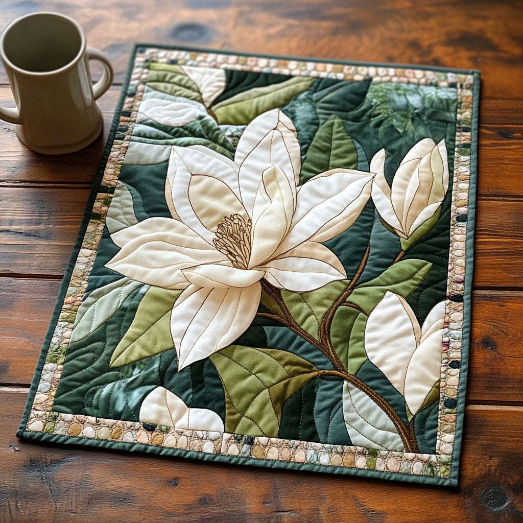 Evergreen Magnolia Quilted Placemat Home Decor Items Gifts For The Flower Lover