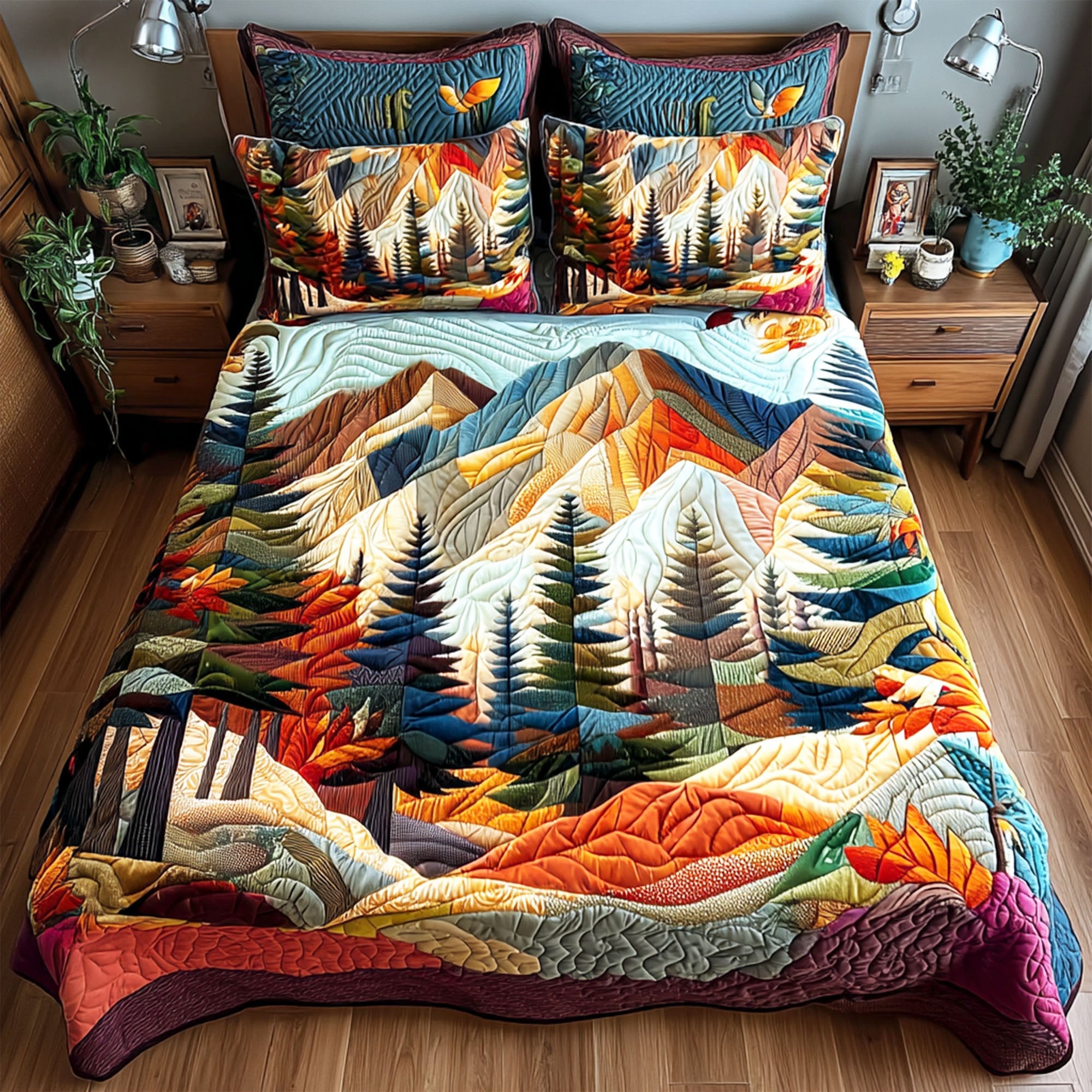 Evergreen Peaks Quilted Bedding Set Bed Decorations Good Fall Gifts