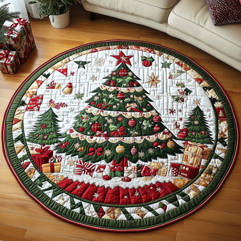 Evergreen Quilted Round Mat Unique Front Door Decor Fall Autumn Gifts For Him