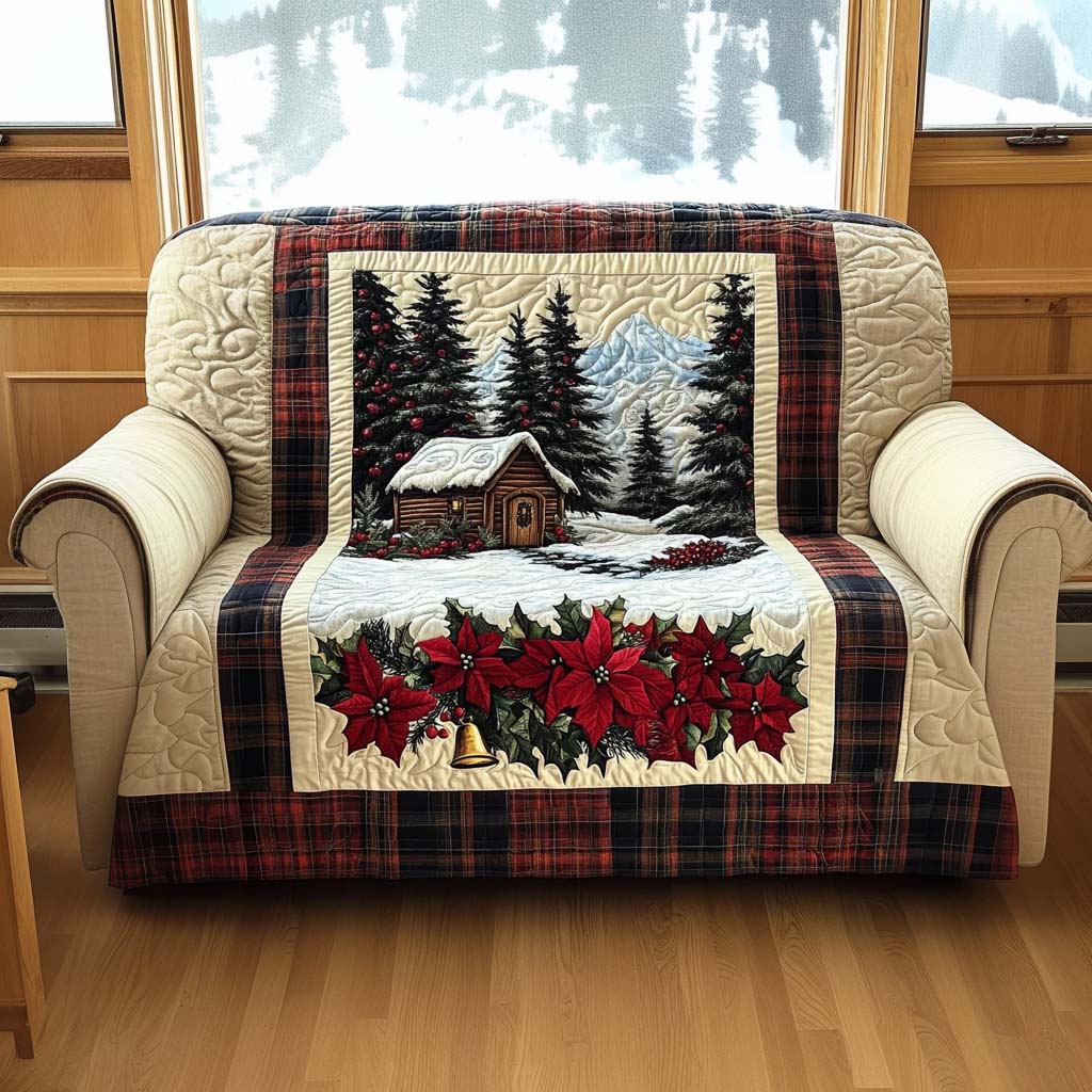 Evergreen Scene Quilted Sofa Cover Christmas Sofa Cover Unique Gifts For Family
