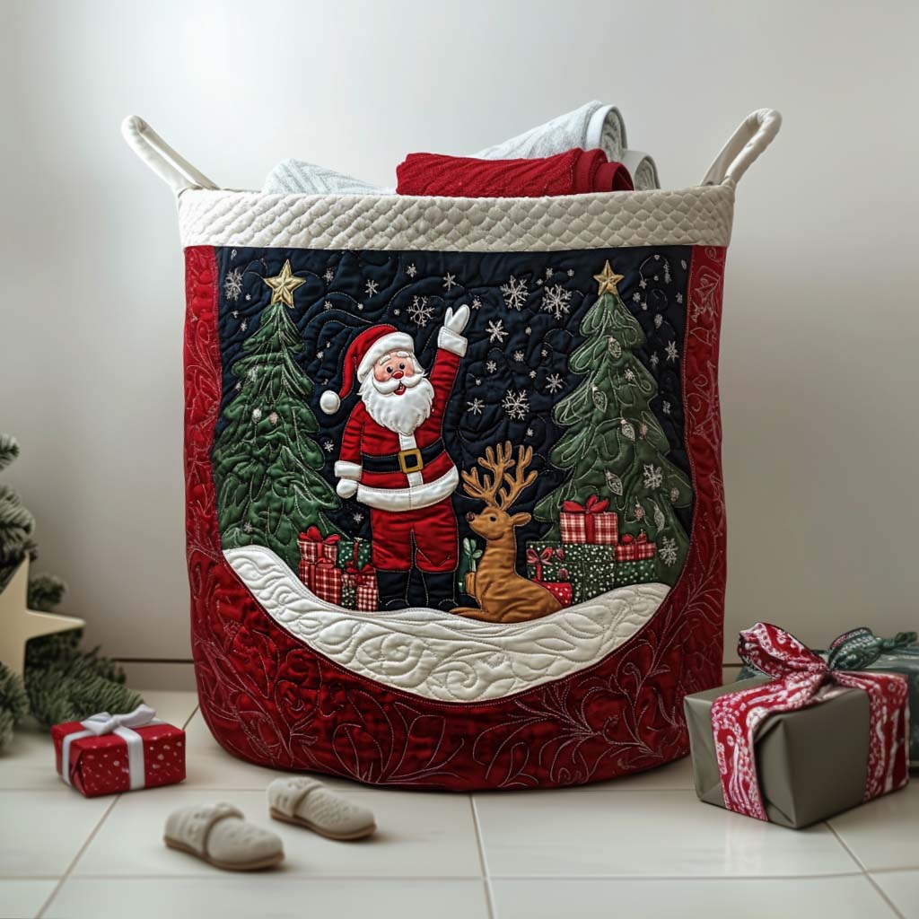 Evergreen Wishes Quilted Laundry Basket Home Essential Gift Quilted Laundry Basket with Style