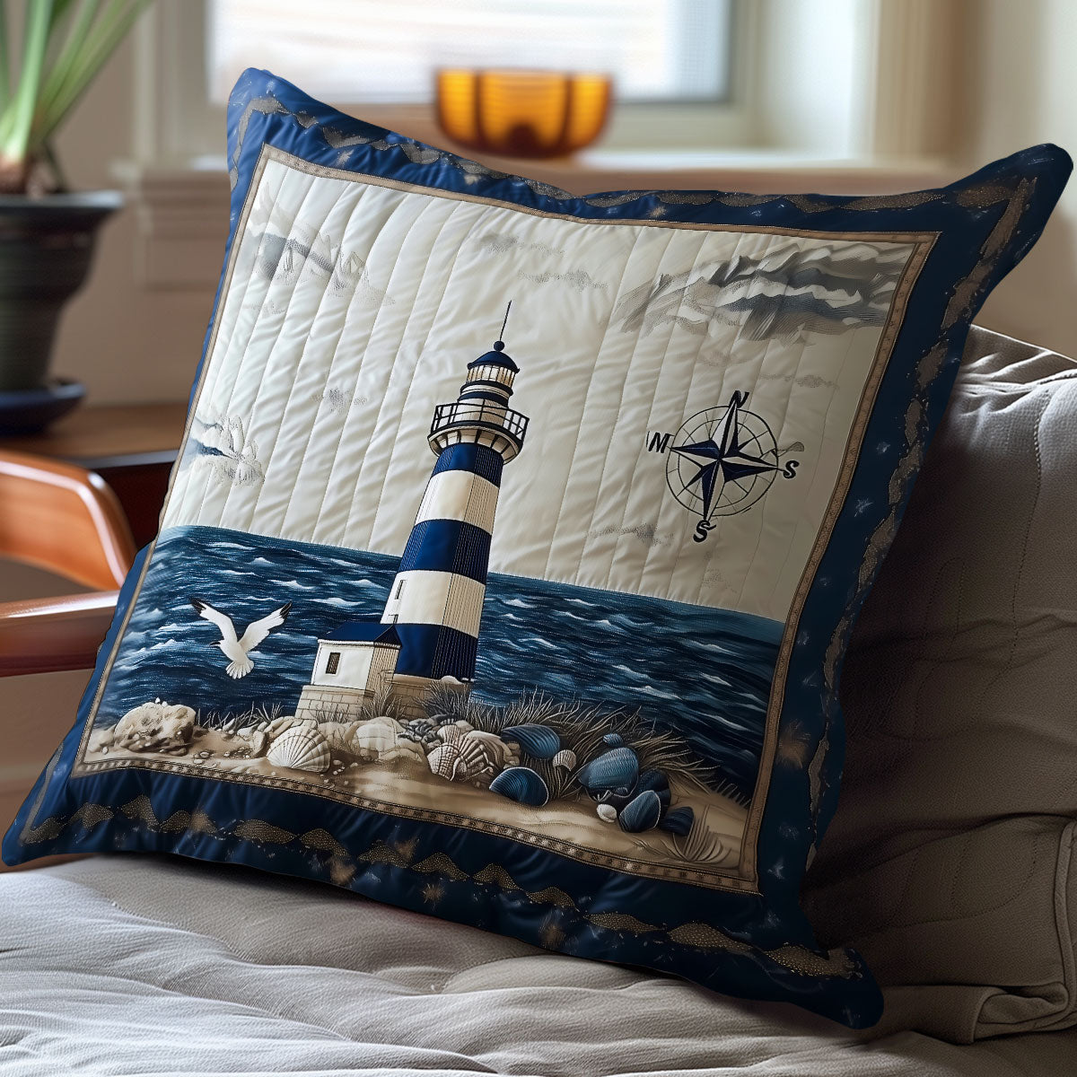 Everlasting Lighthouse Quilt Pillow Case Unique Pillowcase Gift for Holiday Season 2025